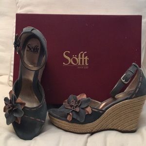 Söfft Bijou wedge espadrille in denim-9, Euro 40